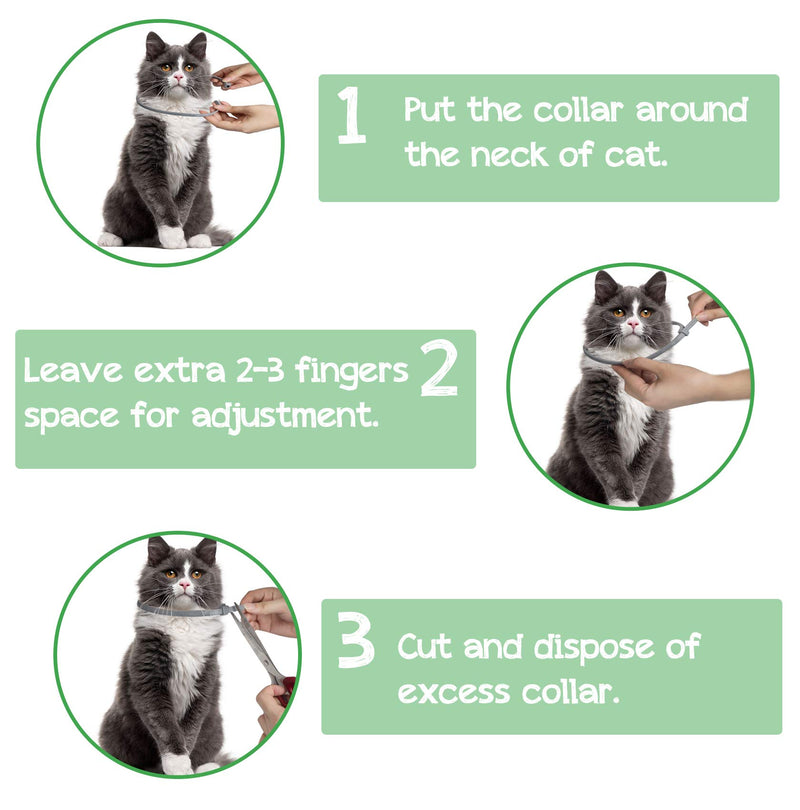 [Australia] - Petsvv 2 Pack Flea and Tick Collar for Cats, Adjustable Cat Flea Collar for 8-Month, Allergy Free and Hypoallergenic 