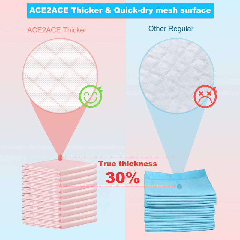 ACE2ACE Thickened Pet Training Pads, Ultra Absorbent Dog Puppy Training Pads, Anti Leakproof Dog Toilet Pee Mats, Quick-dry mesh surface with Large Size (60 * 60cm, Pack of 10) 10 PACK - PawsPlanet Australia