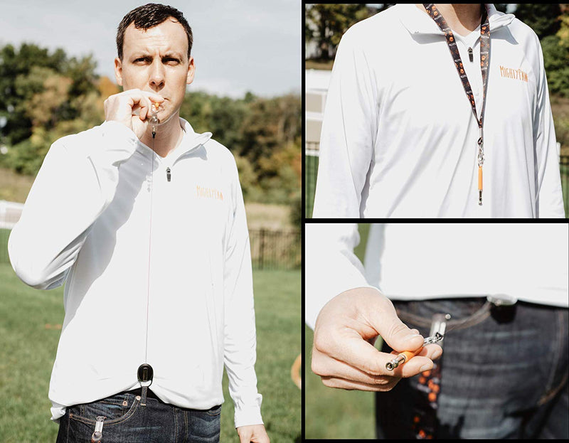 Mighty Paw Training Whistle, Silent Dog Whistle with Retractable Belt Attachment and Neck Lanyard, No Bark Dog Training Tool for Obedience and Recall Orange - PawsPlanet Australia