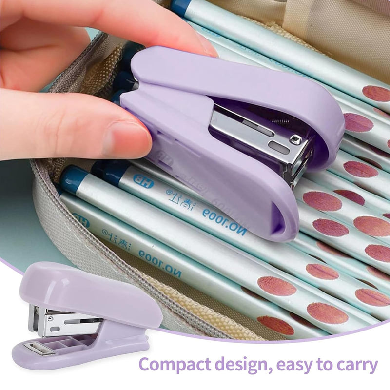 Pack of 2 mini stapler, small stapler, stapler, mini stapler with 800 standard 24/6 staples, office stapler, staple machine, small staples for school, home, office, organizing files - PawsPlanet Australia