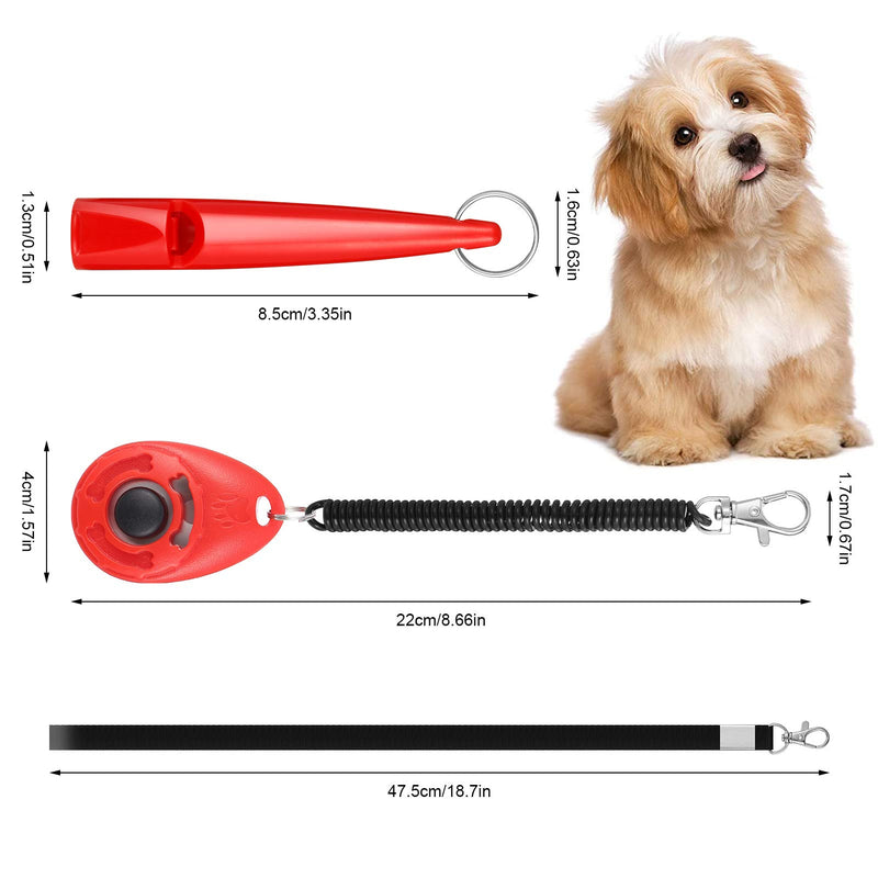 4pcs Dog Clicker and Whistle Set, Training Whistle High Pitch Pet Training Clickers Tools with Wrist Strap and Lanyard for Dog - PawsPlanet Australia