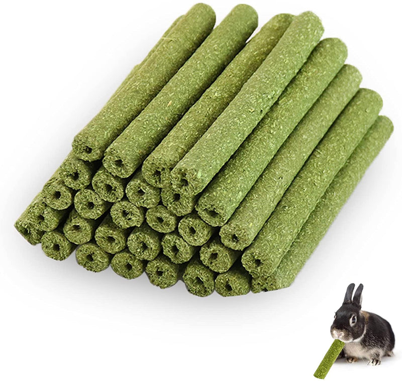 ACHANFLY Pack of 30 Timothy Hay Sticks Rabbit Toys Small Animal Chew Toys Dental Care for Guinea Pigs Hamsters Chinchilla Rabbits - PawsPlanet Australia