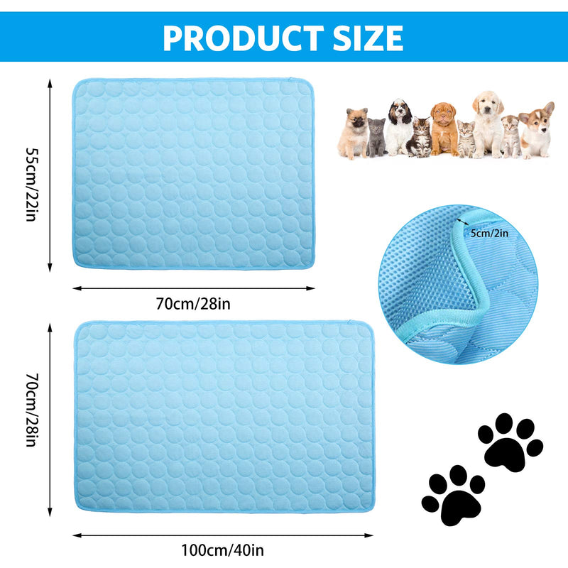 Dog Self Cooling Mat Pet,Breathable Summer Cooling Pads,WashableIce Silk Sleep Mat,Sleeping Kennel Mat Pad Non-Toxic Sleep Bed Mat for Large Dogs Cats Animal Blue - PawsPlanet Australia