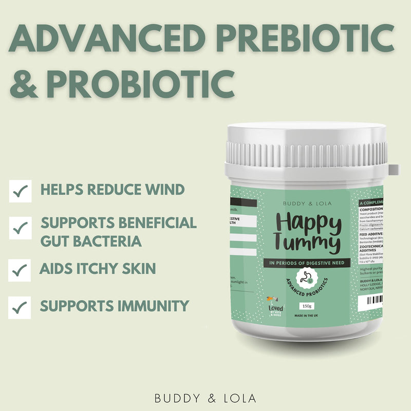 Buddy & Lola Probiotics For Dogs-150g, Digestive Support for Dogs and Cats with Prebiotics, Enzymes, Fibre, Amino Acid 150g - PawsPlanet Australia