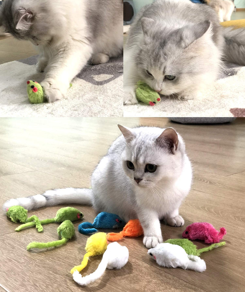 30PCS Cat Toys Rattle Mice-5.5 Inches Faux Furry Catnip Mice Toys with Rattle-Catnip Toys for Indoor Cats Kitten Interactive Play Fetch,Gifts for Cats - PawsPlanet Australia