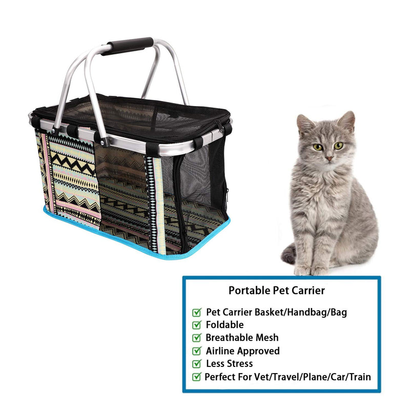 Pet Dog Cat Carrier Basket Foldable Puppy Handbag Portable Pet Travel Tote Bag Cage Kennel Box Soft Sided Bag Breathable Mesh Airline Approved for Dog Cat Puppy Kitten Chihuahua Teddy Small Animals Black - PawsPlanet Australia