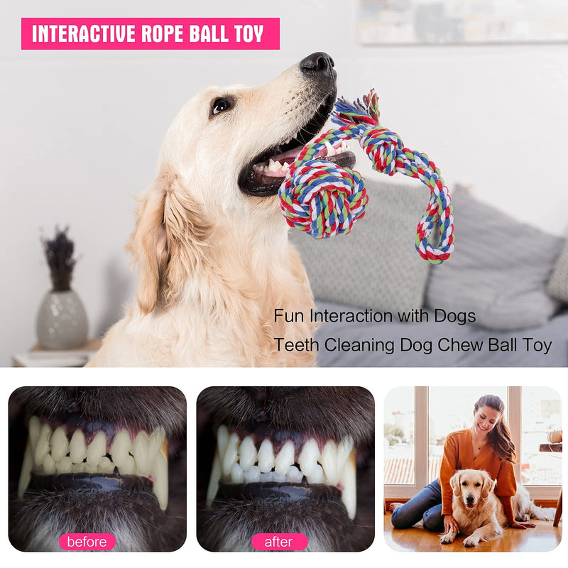 Interactive Dog Toys Balls Dog Puzzle Toys for Small Medium Dogs Puppy-5 Different Functions Balls - Dog Squeaky Ball,Durable Rope Toys Ball, IQ Training Balls and Food Treat Dispensing Toy - PawsPlanet Australia