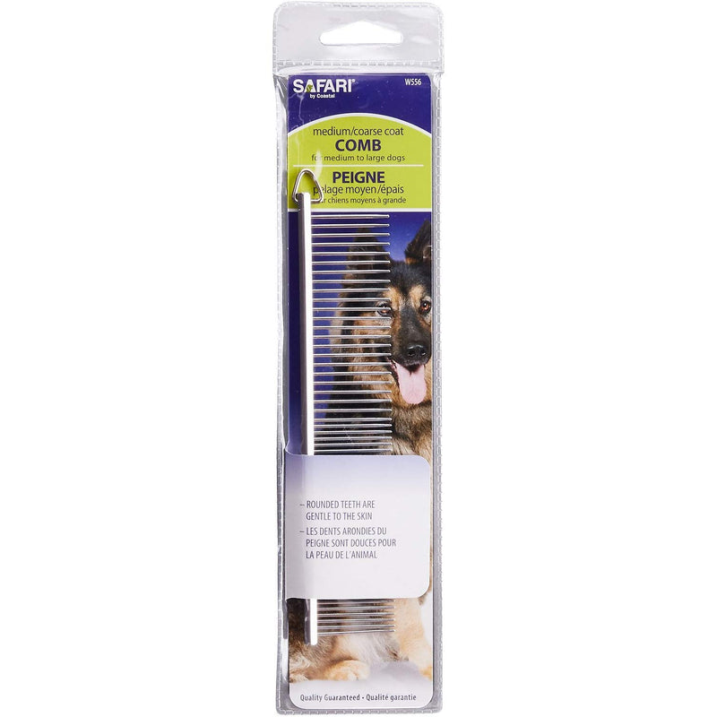 [Australia] - Safari Pet Products Medium Coarse Metal Dog Grooming Comb 