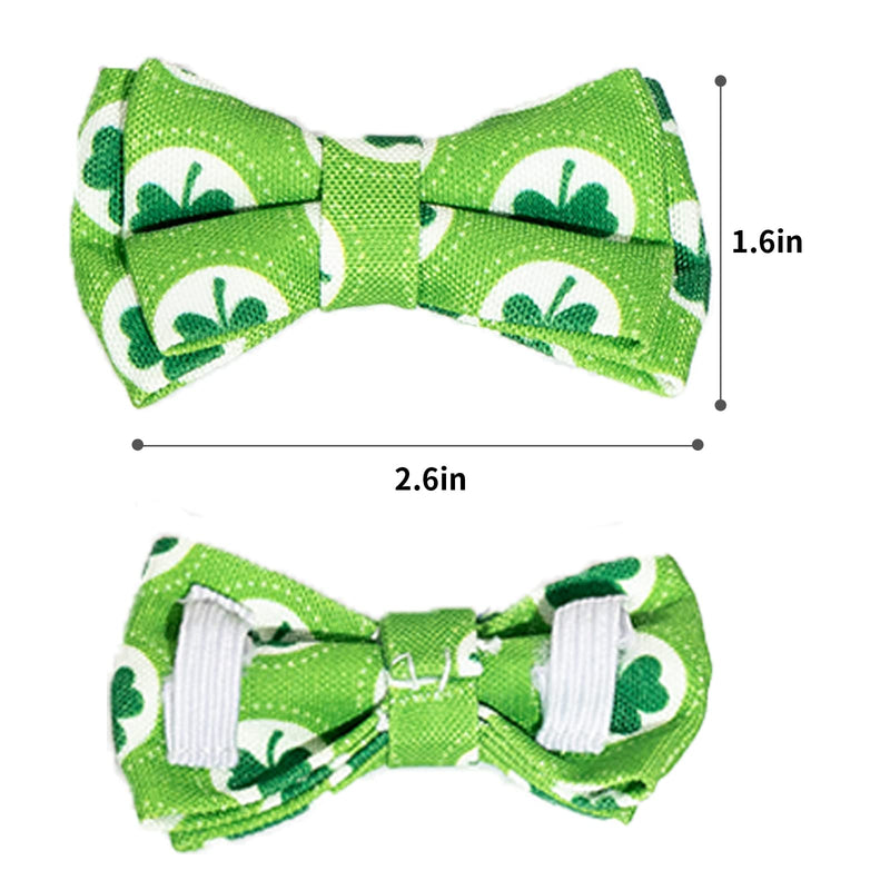 JOYPAWS St. Patrick's Day Cat Collar, Shamrock Clover Design, Delicate Shamrock Charm, Cat Safety Collar with Cute Bow Tie & Bell, Adjustable for Kitty Lucky Irish 7-11" - PawsPlanet Australia