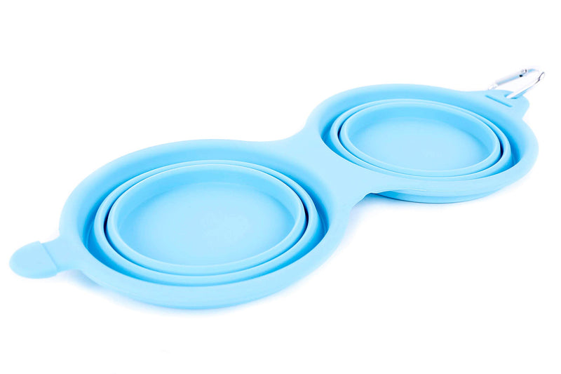 [Australia] - Bark Brite Collapsible Double Dog Bowl Made with Food Grade Silicone 