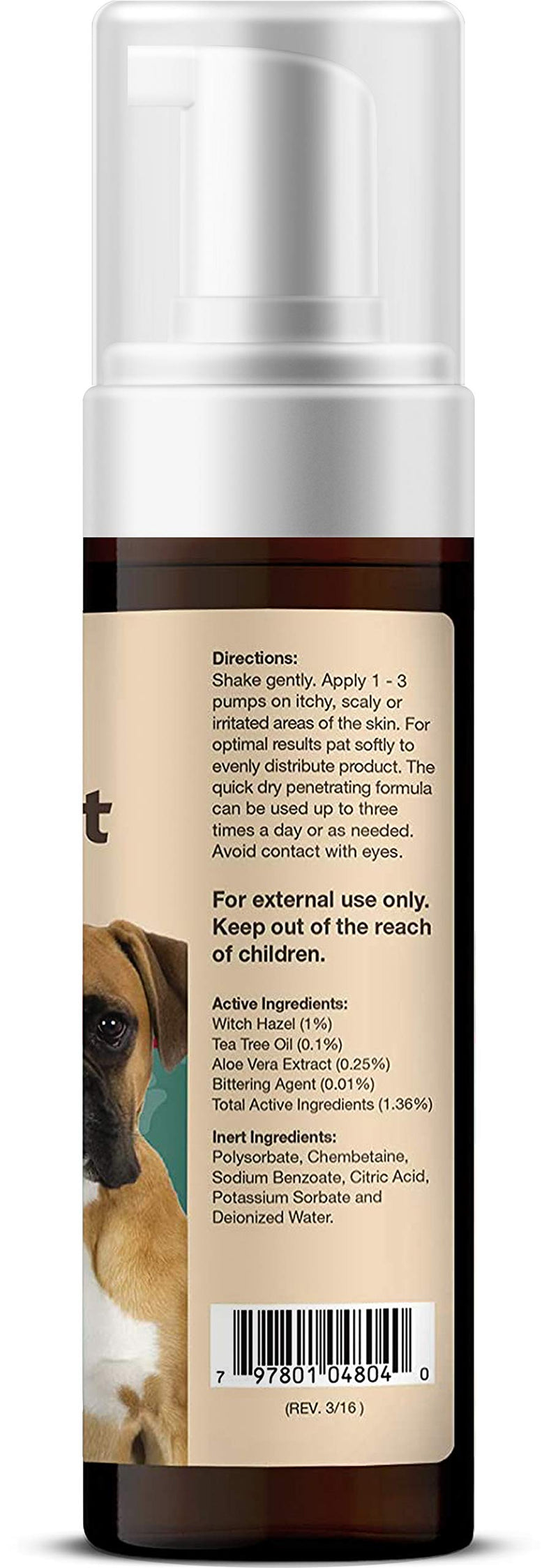 NaturVet – Aller-911 Hot Spot Allergy Aid Foam Plus Aloe Vera – 8 oz – Helps to Relieve Itchy & Irritated Skin – Enhanced with Bittering Agent to Deter Gnawing & Chewing – For Dogs & Cats - PawsPlanet Australia