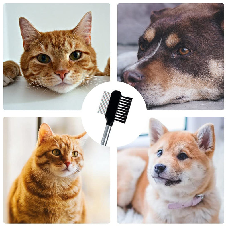 SIOPPKIK 2 pieces tear stain removal comb, dog eye care comb, double-sided dog eye comb for removing crusts and mucus - PawsPlanet Australia