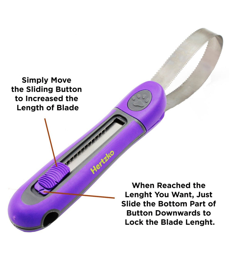 [Australia] - Hertzko Deshedding Tool Blade Can Be Used Either Looped or Straight - Coarse and Fine Teeth for Long and Short Coats - Removes Dead Hair and Reduces Shedding Drastically 