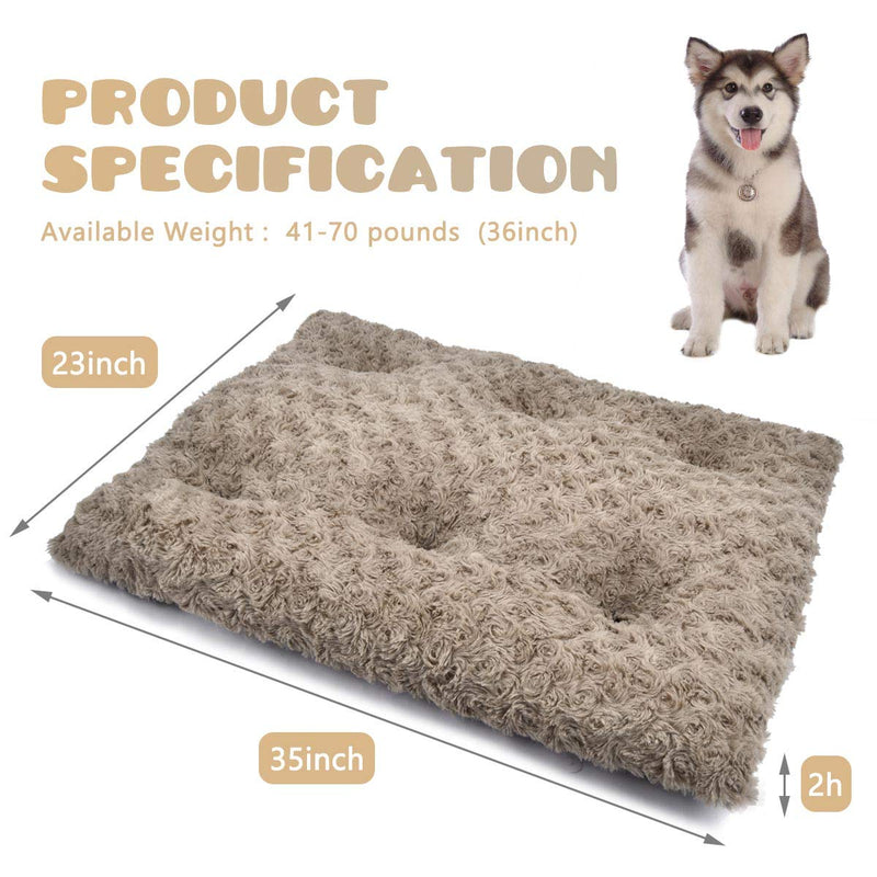 [Australia] - SIWA MARY Dog Bed Crate Pad Ultra Soft Anti Slip Washable Cozy 24/30/36/42 Kennel Pad for Dogs and Cats 36'' Brown 