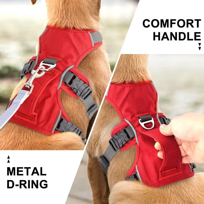 Beirui Escape Proof Dog Harness for Small Medium Dogs, Reflective Dog Harness No Pull with Padded Handle, Waterproof Dog Harness for Daily Walking Training (Red,Chest 10-16‚Äù) XXS: Chest 10-16‚Äù,Neck 9-12‚Äù Red - PawsPlanet Australia