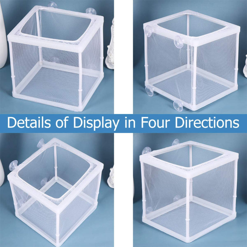 POPETPOP Aquarium Breeder Box - Fish Breeding Box Nylon Mesh Fish Fry Hatchery Breeder Box Floating Isolation Separation Net 2pack 15.7X14.2CM - PawsPlanet Australia