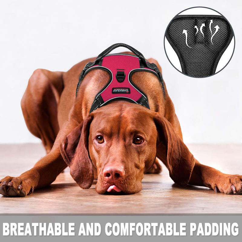 [Australia] - BARKBAY No Pull Dog Harness Front Clip Heavy Duty Reflective Easy Control Handle for Large Dog Walking Large(Chest:27-32") Pink 