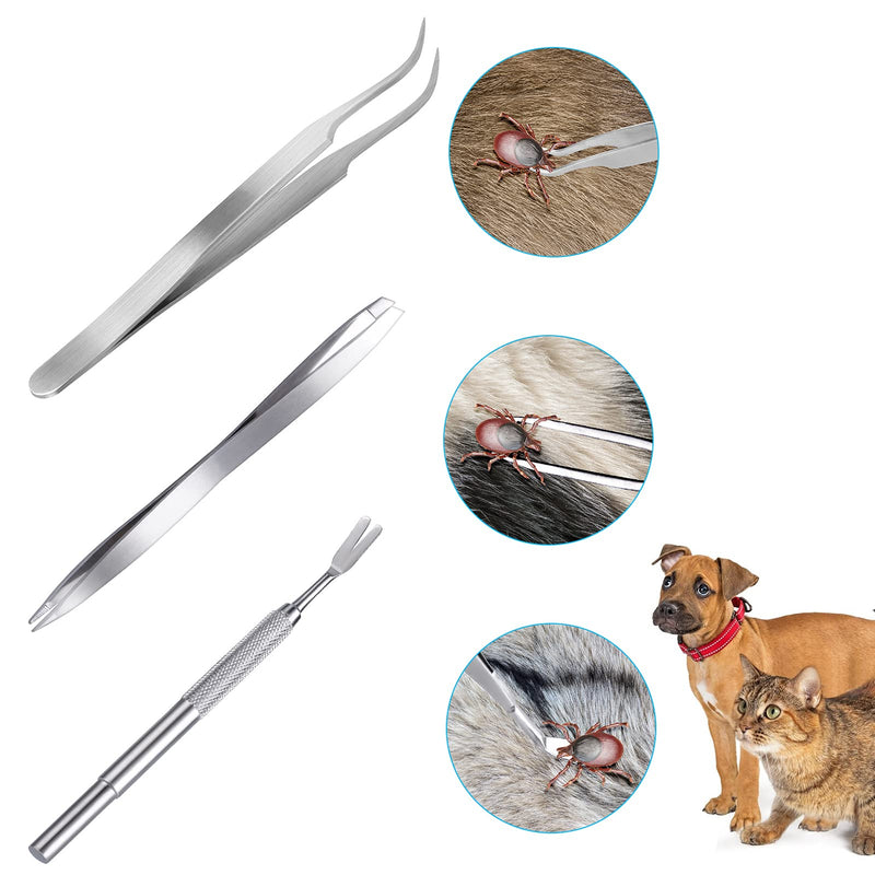 Kiiwah 6pcs Tick Remover for Humans Pets, Tick Removal Tool Set with Storage Box, Stainless Steel Tick Tweezers and Plastic Tick Hook for Men, Dogs, Cats - PawsPlanet Australia