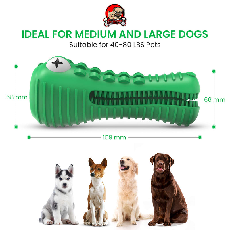 Dog Squeaky Chew Toys for Aggressive Chewers Medium Large Breed Dog Interactive - Indestructible - Durable Toy for Chewers Dogs - 100% Natural Rubber - Dog Dental Toothbrush Teeth Cleaning Chewing Toy - PawsPlanet Australia