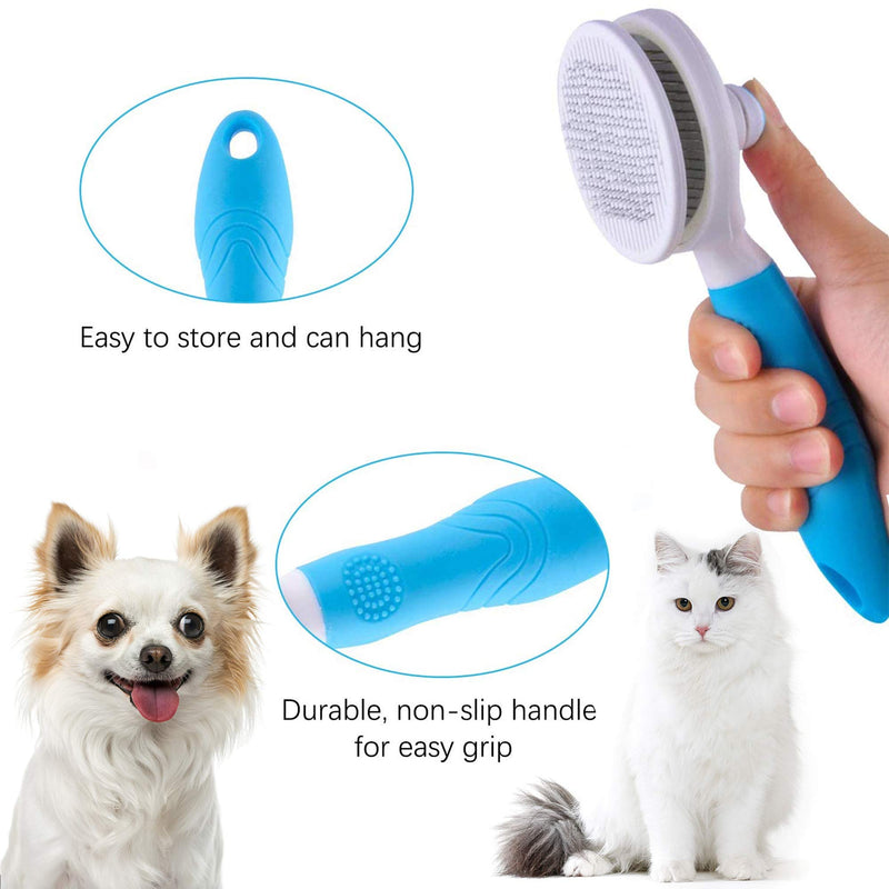 Cat and Dog Brush, Self Cleaning Slicker Brush for Shedding Pet Grooming Tool Brush , Removes Loose Undercoat - PawsPlanet Australia