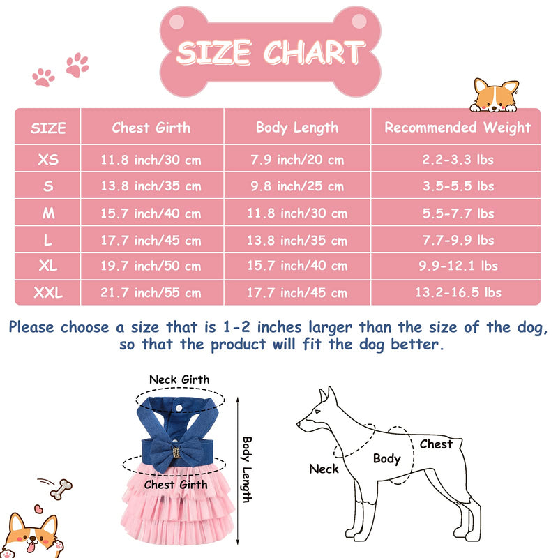 3 Pieces Dog Princess Dresses Puppy Bow Knot Dress Pet Tutu Dresses Striped Mesh Puppy Dog Princess Summer Dresses for Small Medium Cat Puppy Dog (X-Large) X-Large - PawsPlanet Australia