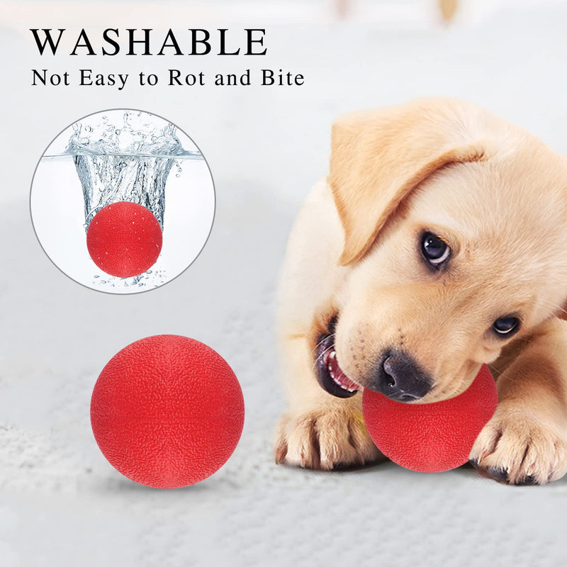 Fyy 3PCS Dog Ball Toys, Chew Toys Solid Rubber Bouncy Ball Pet Tooth Cleaning Toys for Playing and Exercising (5CM+6CM+7CM) A-Red (5+6+7CM) - PawsPlanet Australia