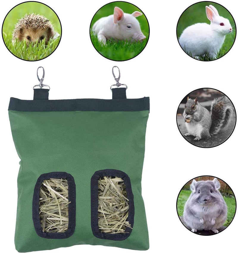 Rabbit Hay Feeder Bag, Guinea Pig Hay Feeder Storage, Rabbit Hay Bag, Guinea Pig HayFeeder,Small Animals Hay Feeder Storage，600D OxfordCloth Fabric (Green) - PawsPlanet Australia