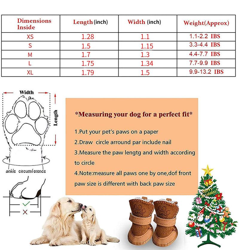 [Australia] - Dog Shoes Puppy Boots Snow Boots, Anti-Slip Dog Shoes,Dog Australia Boots Pet Antiskid Shoes Winter Warm Skidproof Sneakers for Small Dog L Brown 
