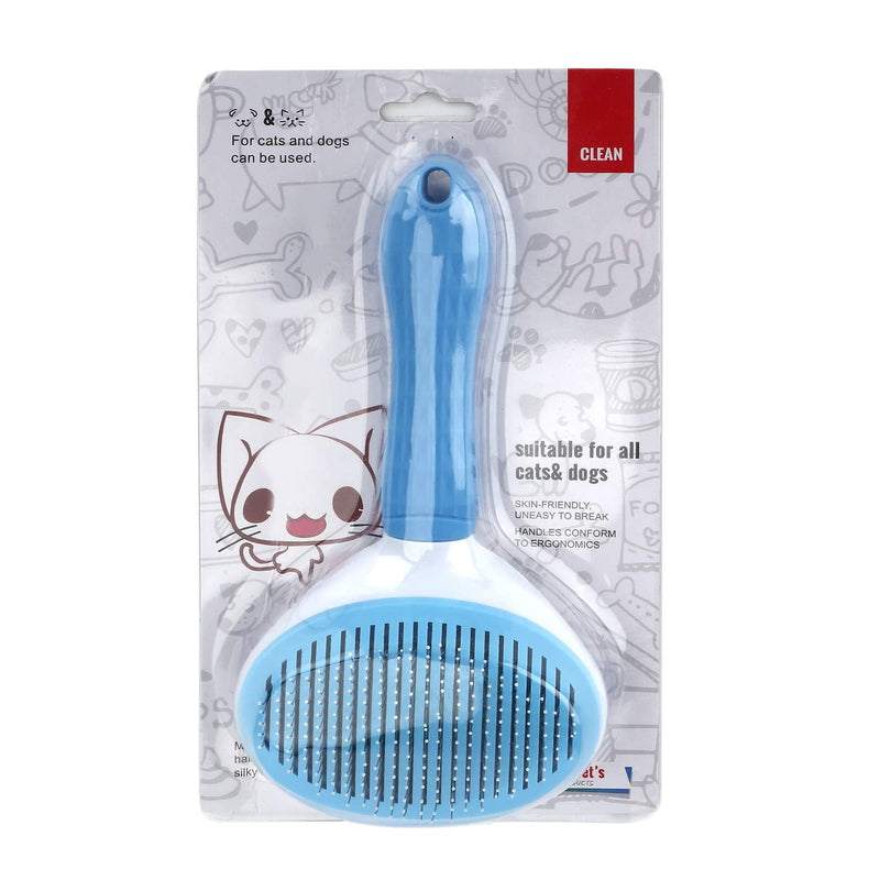 Depets Self Cleaning Slicker Brush, Dog Cat Bunny Pet Grooming Shedding Brush - Easy to Remove Loose Undercoat, Pet Massaging Tool Suitable for Pets with Long or Short Hair - PawsPlanet Australia