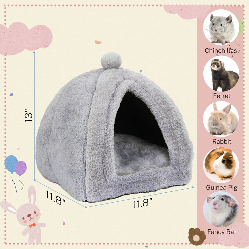 YUEPET Large Rabbit Cave Bed Bunny Warm Tent House Small Animal Triangle Hideout for Rabbit Bunny Guinea Pig Ferret - PawsPlanet Australia