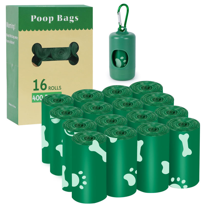 Dog poop bags, poop bags for dogs, biodegradable with 1 free dispenser, leak-proof and scented poop bags for dogs (400 bags), 15 pieces (pack of 26). - PawsPlanet Australia