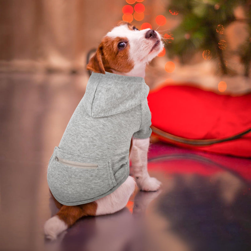 Moorle Dog Jumper Fleece Dog Jumper Hoodie Small Dog Hoodie Jumper Dog Jumper Puppy T-Shirt Winter Warm Dog Jumper Gray for Small Dogs and Cats Pet Clothing Apparel Size M - PawsPlanet Australia