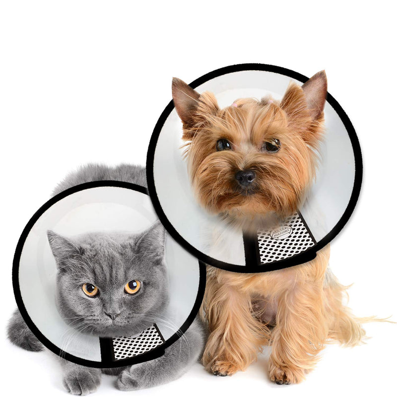 Frienda 2 Pieces Pet Cone Adjustable Recovery Cat Cone E-Collar, Plastic Elizabeth Protective Collar Anti-Bite Lick Practical Safety Neck Cover, Small Size and Medium Size for Cats Puppy Rabbit - PawsPlanet Australia