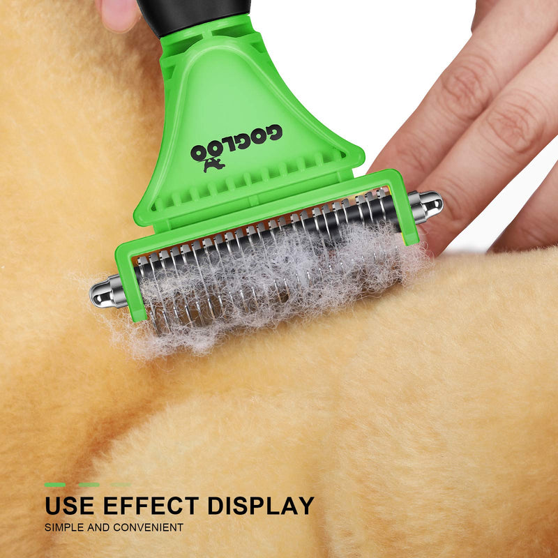 Gogloo Pet Dematting Comb Grooming Tool Kit for Dog and Cat Double Sided Blade Rake Comb with Grooming Brush Supplies - Removes Loose Undercoat, Mats and Tangled Hair Dematting and Deshedding - PawsPlanet Australia