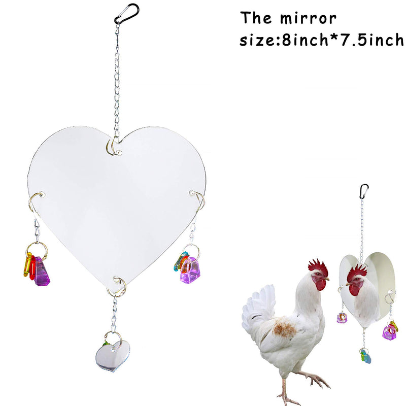 [Australia] - Genriq Chicken Toy,Chicken Mirror Toys and Chicken Xylophone Toy,Hanging Suspensible Bird Toy Chicken Coop Pecking for Chicks Hens Parrot Bird 