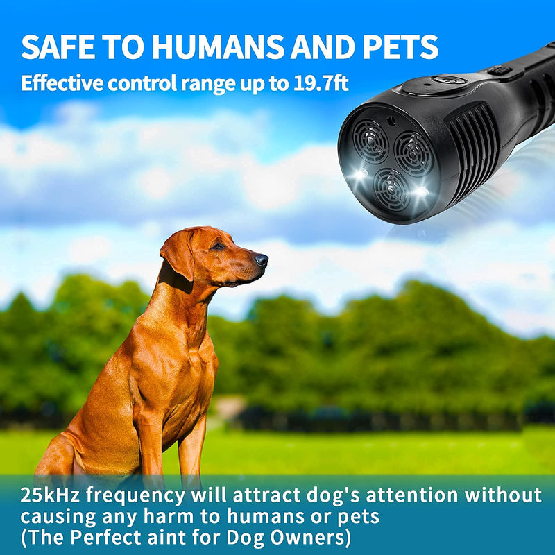 Moreau Dog Barking Control Devices with Dog Whistle, Led Flashlight, Rechargeable Anti Barking Device, 19.7Ft Range, Outdoor Indoor Self-Defense and Training Aid - PawsPlanet Australia