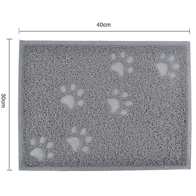 ExeQianming Pet Food Mat Non Slip Dogs Cats Feeding Tray, 40 * 30 cm(15.7 * 11.8inch), Grey - PawsPlanet Australia