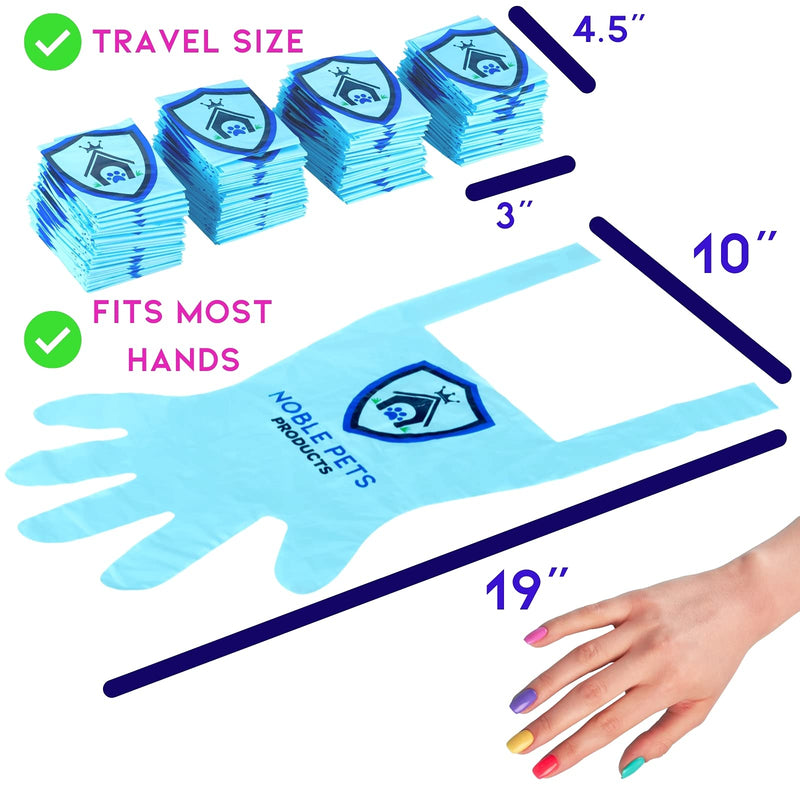 Noble Pets Poop Bags / Gloves - Thickest Bags | Leak Proof | Fingers Added | Long Handles | Pre-Ripped | Eco Friendly (Blue) Blue - PawsPlanet Australia