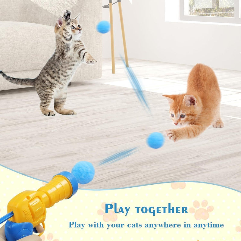 SXFENG Cat Toy, Interactive Cat Toy, Cat Toy Balls with Cat Toy Launcher, Cat Toy for Cats and Kittens, Toy for Indoor Pets, Cats, Dogs (50 Balls) - PawsPlanet Australia