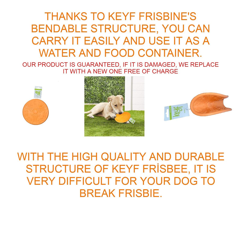 KEYF Frisbee Dog Toy - Flying Disc - Durable Rubber - Flyer Dog Toy - Suiatble for Small , Medium and Large Breeds Dogs - Mixed Color - Puppy Training Frisbee Flyer - PawsPlanet Australia