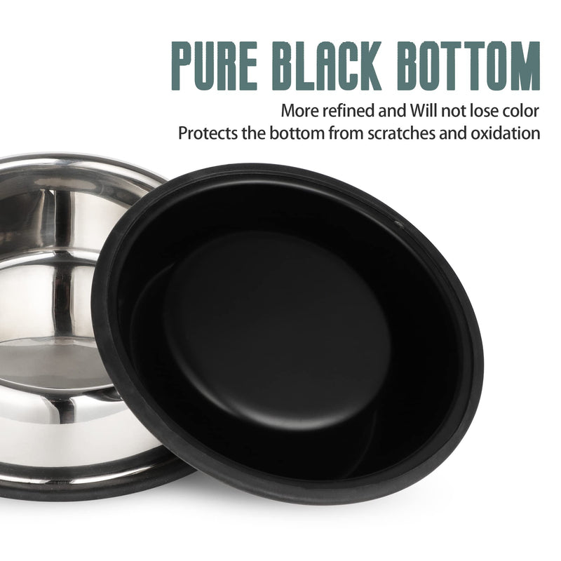Nicelock Stainless Steel Slanted Dog Bowl(1 Pack), Removable Non-Slip Rubber Ring, Stackable Pet Bowls Feeder & Water Dish Small-12OZ/1.5Cup - PawsPlanet Australia