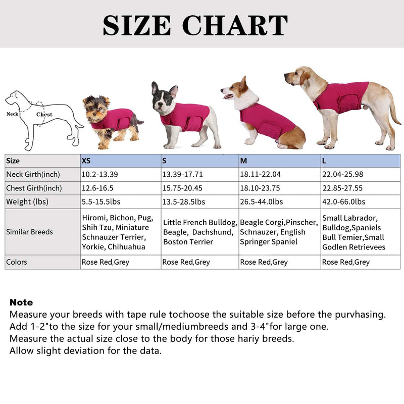 YUKOOL Anxiety Coat for Dogs, Lightweight Wrap Calming Vest, Dog Anxiety Jacket, Used to Instant Therapy for Over Excitement in Lightning and Fireworks to Keep Calming Comfort(XS,Rose Red) XS Rose Red - PawsPlanet Australia