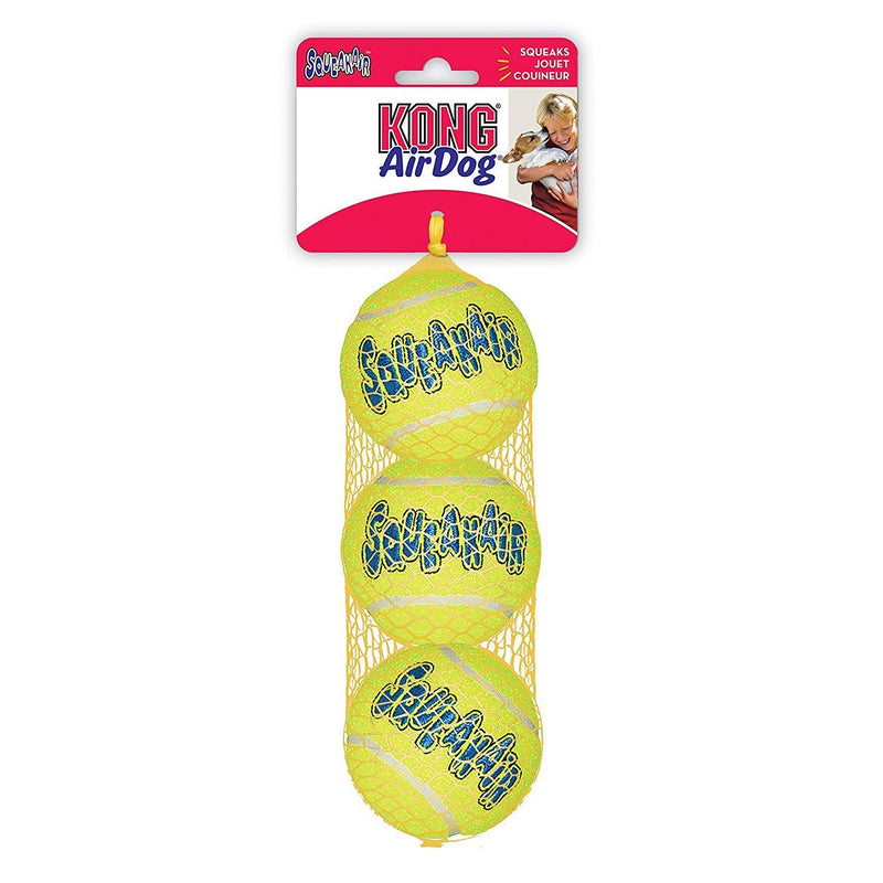 KONG Air Squeaker Tennis Balls 3 balls Size:Medium Packs:Pack of 2 Medium Pack of 2 - PawsPlanet Australia