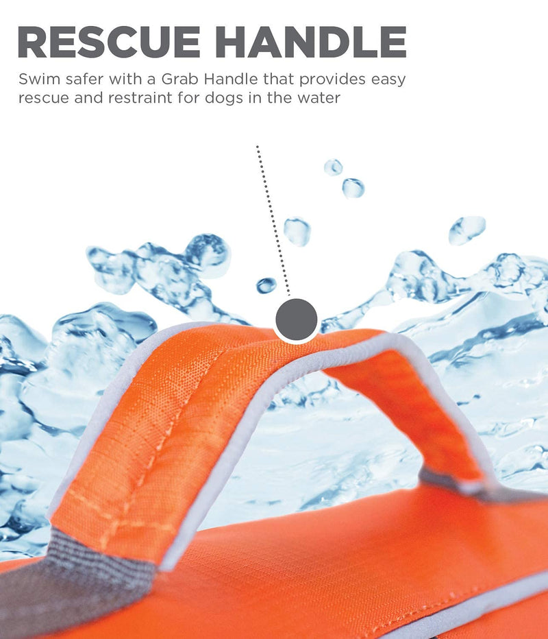 Outward Hound Granby Splash Orange Dog Life Jacket, XS - PawsPlanet Australia