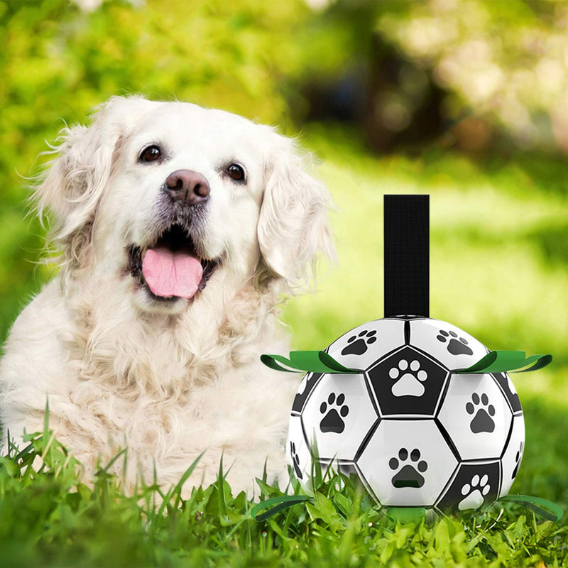 Interactive Soccer Dog Toys,Handing Dog Football Ball Toys for Small &Medium Dogs, Ideal Toy for Water Sports Suitable for Dogs in 20-60 Lbs (Pump & Needle Adapter Included-1) Pump & Needle Adapter Included-1 - PawsPlanet Australia