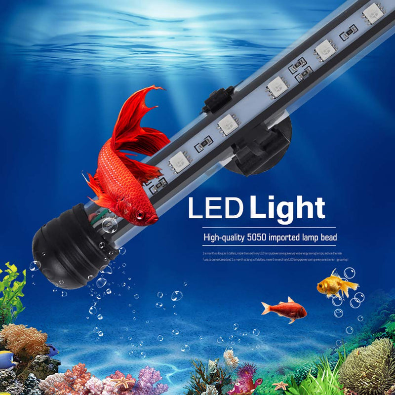 MQ 8-36 in Submersible LED Aquarium Light, Color Changing Fish Tank Light with Remote Control, IP68 LED Lights Bar, for Fish Tank 10-45 inch 9LED-Length 8" - PawsPlanet Australia