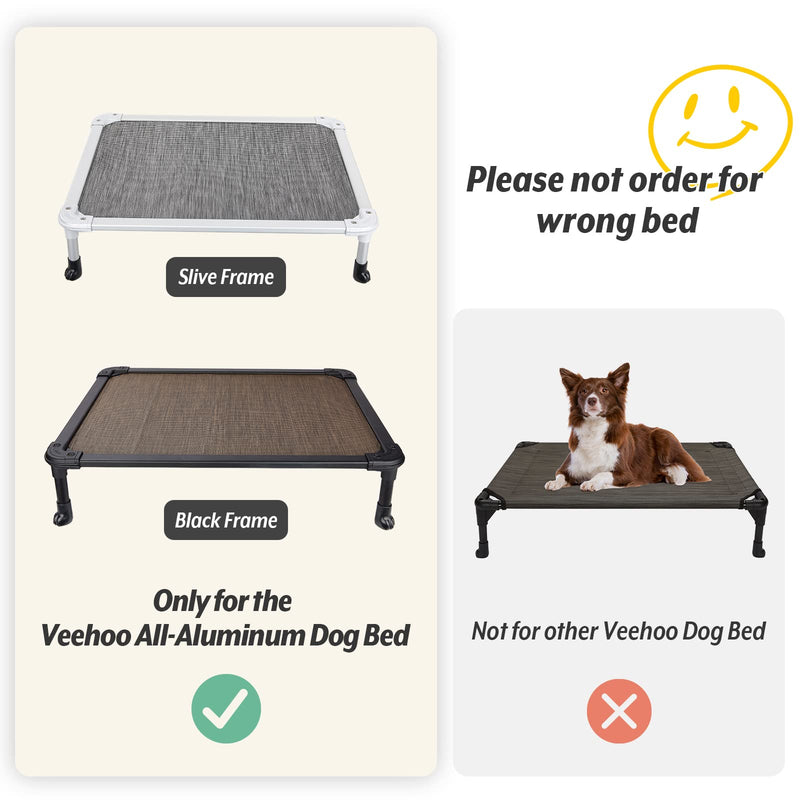 Veehoo Pet Bed Replacement Cover for Aluminum Chew Proof Dog Bed, Durable & Washable Textilene Mesh Fabric, Comfortable and Breathable Sleeping Mesh Replacement for All Dogs Cats, Dog Bed Not Included Small Beige Coffee - PawsPlanet Australia