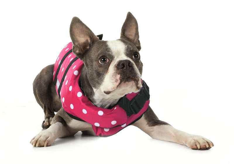 [Australia] - Seachoice 86360 Dog Life Vest - Adjustable Life Jacket for Dogs, with Grab Handle, Pink Polka Dot, Size XXS, up to 6 Pounds, XXS - up to 6 lbs 