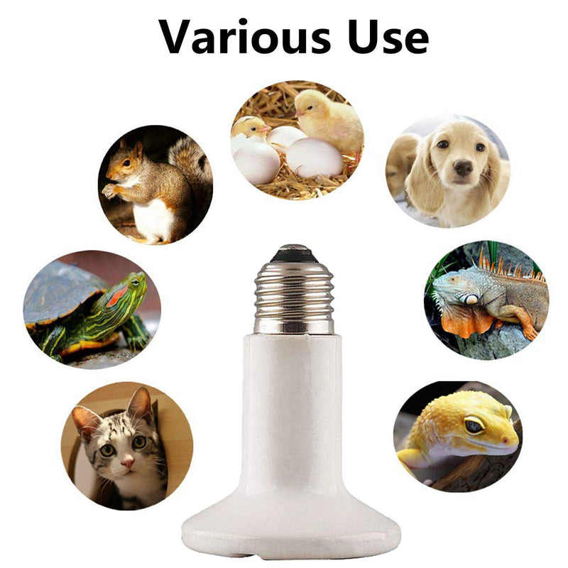 BOEESPAT 150W 2 Pack Ceramic Infrared Heat Emitter Bulb, Reptile Heat Lamp Brooder Coop Pet No Light No Harm for Pets Amphibians Hamsters Snakes Birds Poultry Chicken Coop Habitats (White) - PawsPlanet Australia