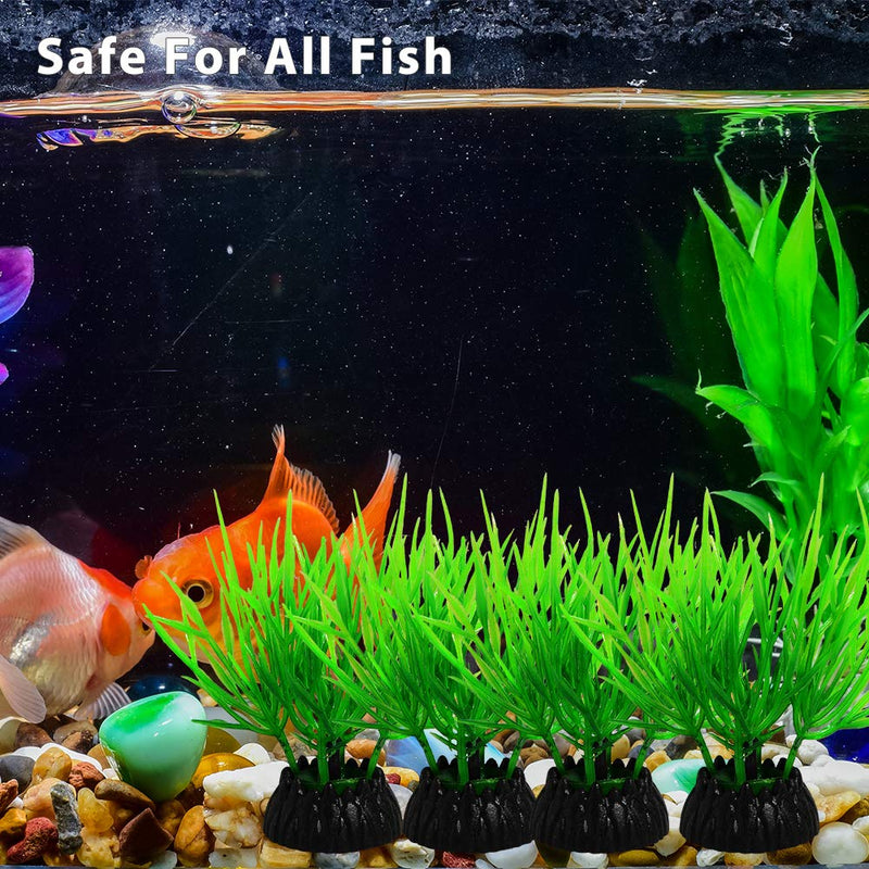 Quickun Pack of 12 Artificial Plastic Plants Set Aquarium Decor Fish Tank Ornament Decoration Cs45 - PawsPlanet Australia